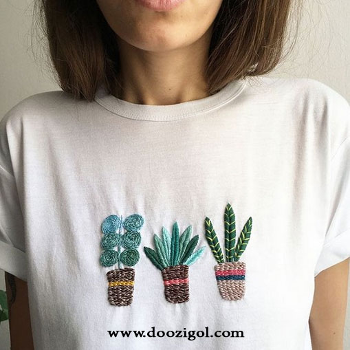 گلدوزی روی لباس