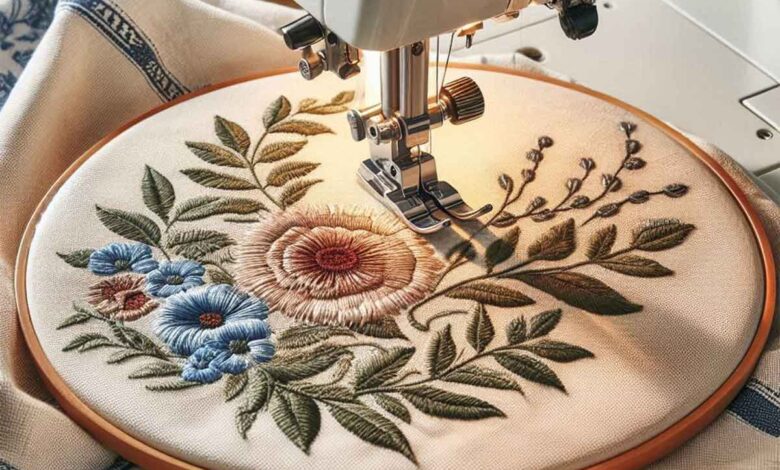 آموزش گلدوزی با چرخ خیاطی