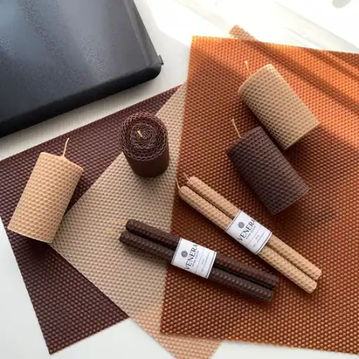 تزیین شمع موم عسلی