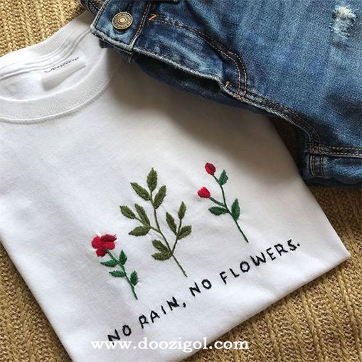 آموزش گلدوزی روی لباس