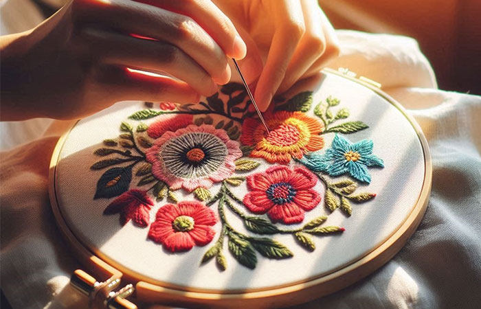 نکات مهم گلدوزی روی پارچه با سوزن: