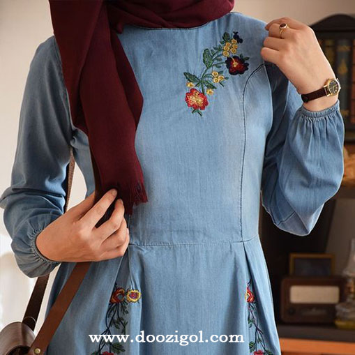 گلدوزی روی مانتو