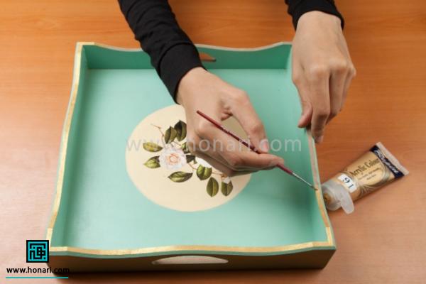 آموزش ترانسفر روی سینی چوبی