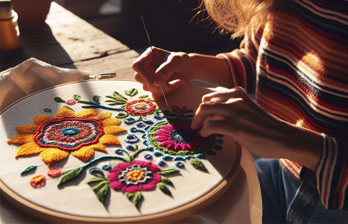 روش های گلدوزی روی پارچه با سوزن