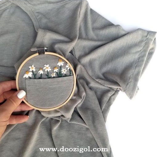 آموزش گلدوزی روی لباس