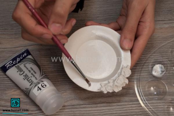 اموزش رنگ آمیزی زیرلیوانی پلی استر 