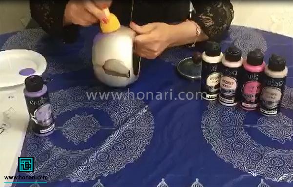  ‍ آموزش تكنيكی زيبا با رنگهای مولتی سورفيس روی قوری