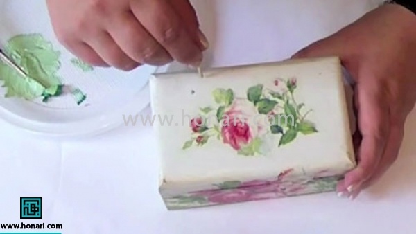 اموزش جعبه با طرح گل رز