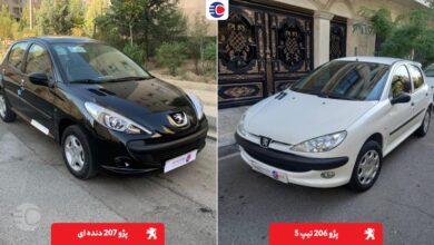 مقایسه پژو 206 تیپ 5 و 207 دندهای