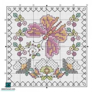 طرح شماره دوزی پروانه