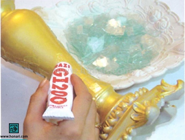 تزئین کار با خورده شیشه