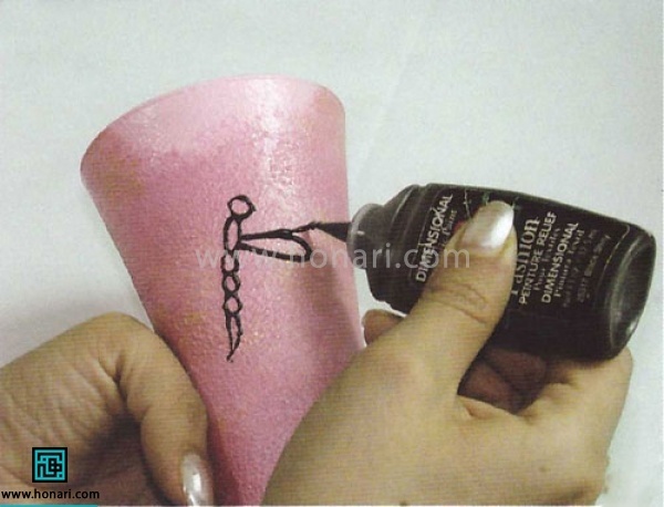 آموزش بیدسپر روی گلدان شیشه ای