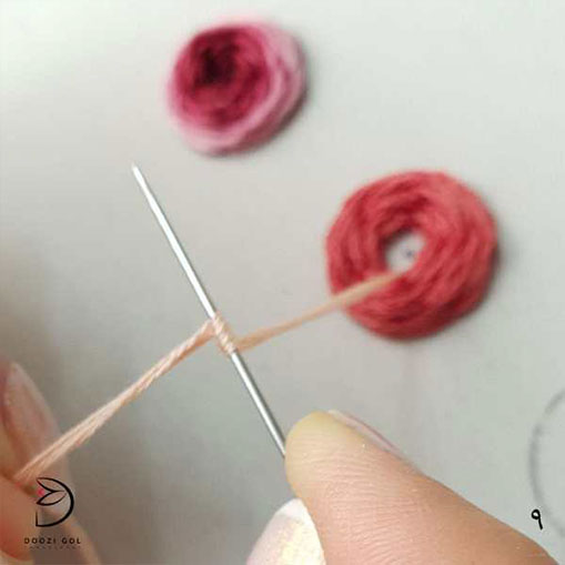 آموزش دوخت رز عنکبوتی در گلدوزی-9