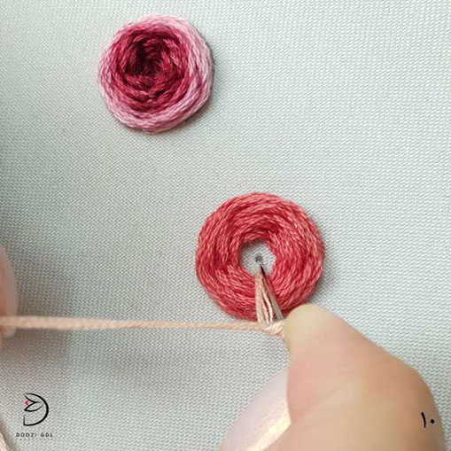 آموزش دوخت رز عنکبوتی در گلدوزی-10