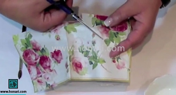 اموزش جعبه با طرح گل رز