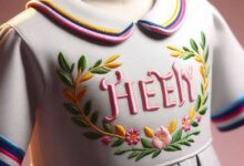 گلدوزی روی لباس دخترانه