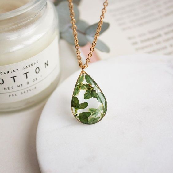 گردنبند رزینی طرح قطره