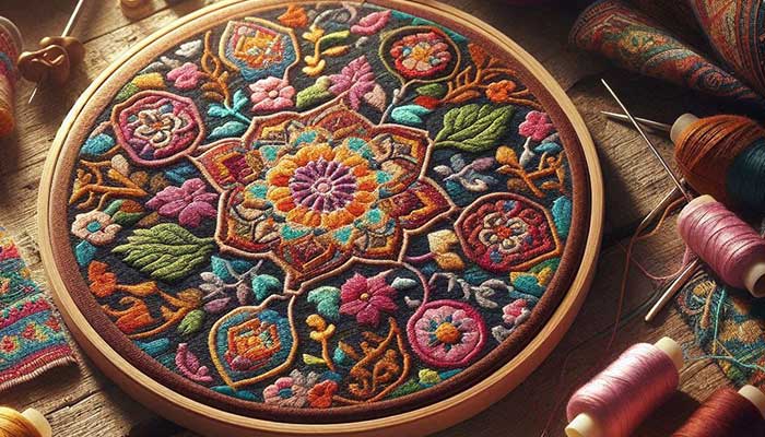 آموزش گلدوزي روي نمد