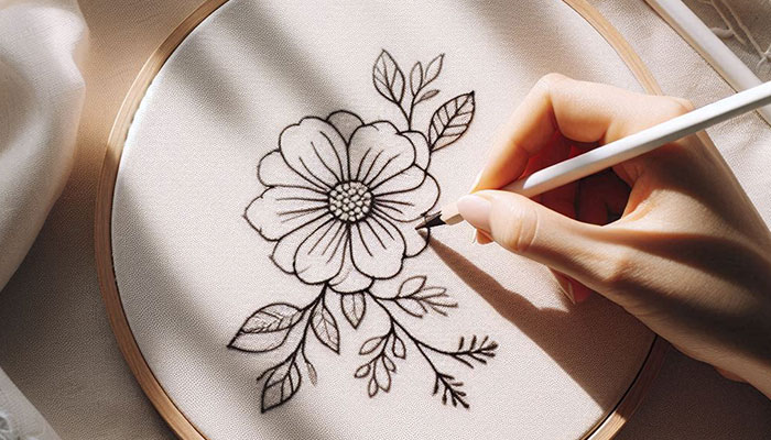 آمادهسازی پارچه برای گلآرین لوتوس ساده روی پارچه