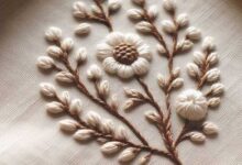 گلدوزی با نخ معمولی