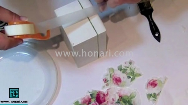 اموزش جعبه با طرح گل رز