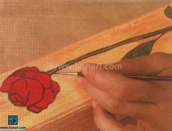 ساخت جعبه قلم با طرح گل رز