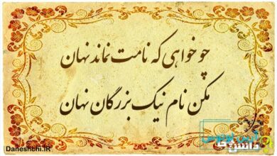 معنی ضرب المثل ” چو خواهی که نامت نماند نهان “