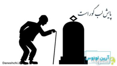 معنی پایش لب گور است