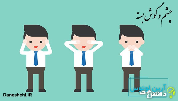 ضرب المثل چشم و گوش بسته