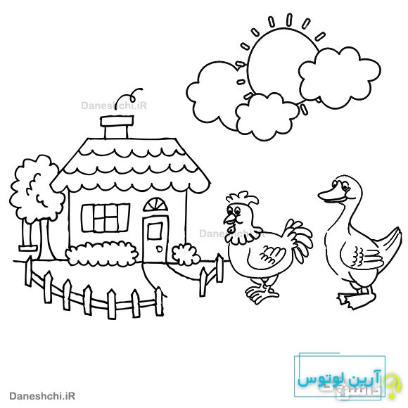 نقاشی ضرب المثل مرغ همسایه غاز است