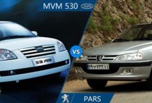 مقایسه ام وی ام 530 با پژو پارس سال