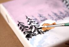 نقاشی روی بوم با رنگ اکریلیک