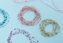 بافت دستبند با منجوق بدون دستگاه