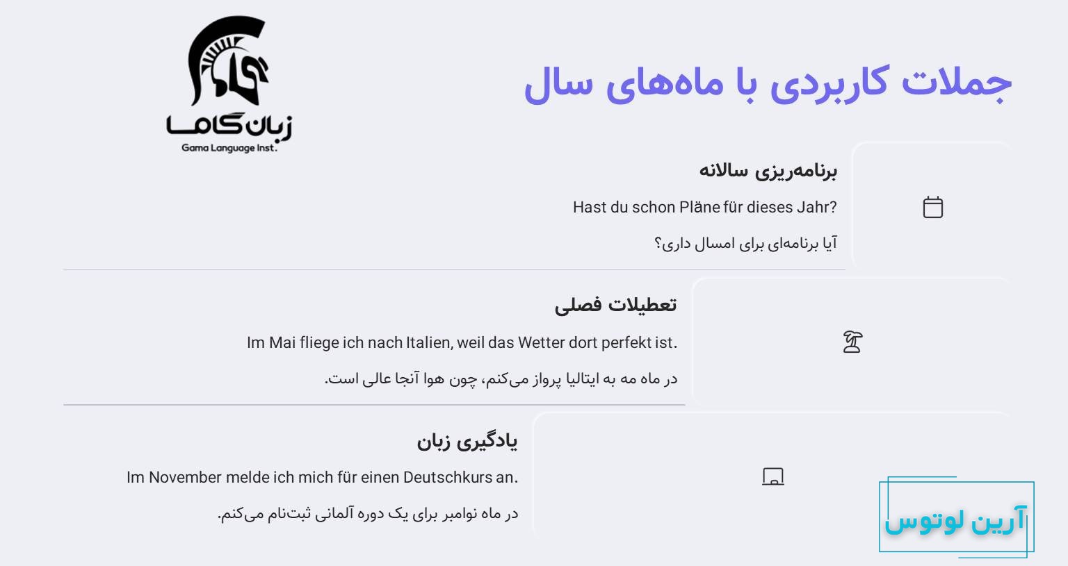 جملات کاربردی با ماه های سال در آلمانی