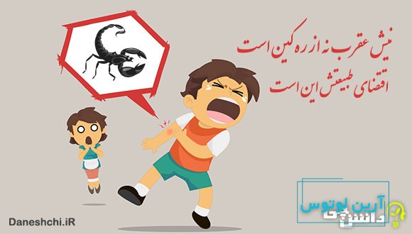 معنی نیش عقرب نه از ره کین است