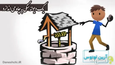 معنی ضرب المثل ” یک دیوانه سنگی به چاه می اندازد “