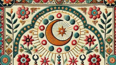 طرح خام گلدوزی جانماز