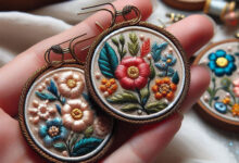 آموزش ساخت گوشواره گلدوزی در خانه