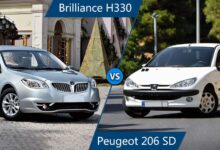 مقایسه پژو 206 صندوقدار و برلیانس h330 دندهای