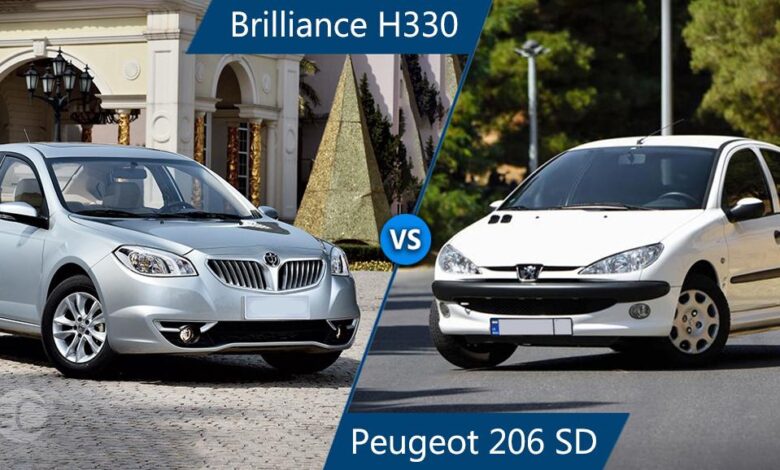 مقایسه پژو 206 صندوق‌دار و برلیانس h330 دنده‌ای