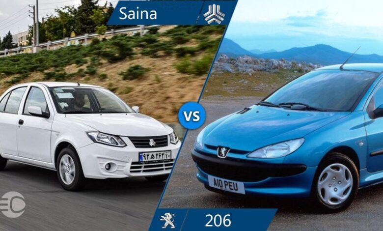 مقایسه ساینا و 206