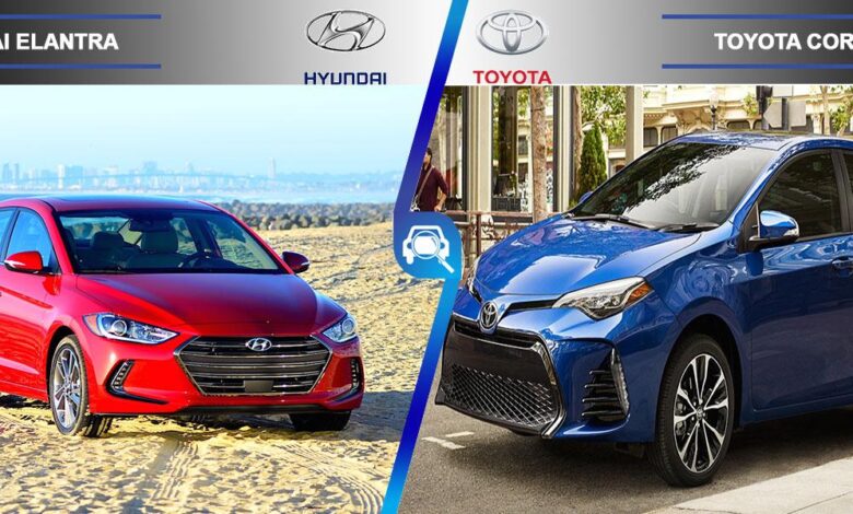 مقایسه هیوندای النترا و تویوتا کرولا 2017