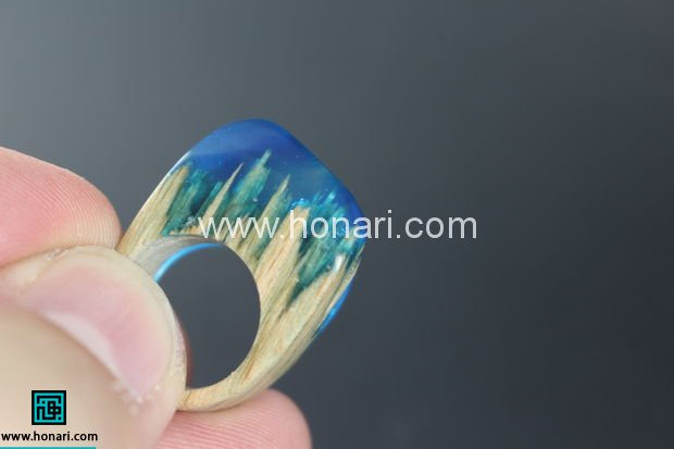 نحوه ساخت انگشتر رزین و چوب