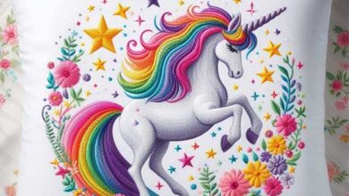 طرح خام گلدوزی گلدوزی اسب تک شاخ