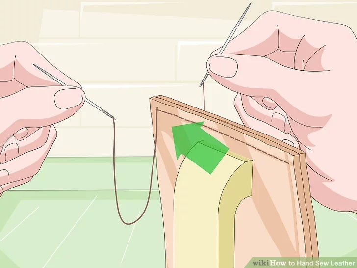 اتمام دوخت چرم دو سوزنه