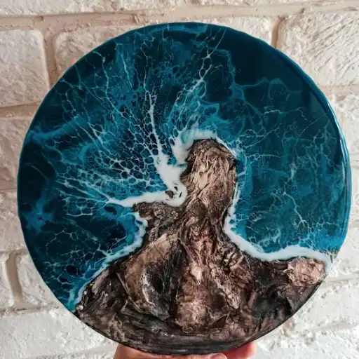 میز رزینی طرح موج دریا