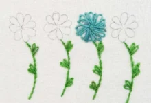 آموزش گلدوزی گل داوودی