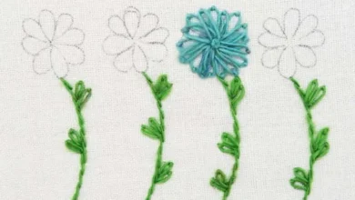 آموزش گلدوزی گل داوودی