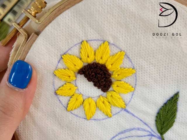 گلدوزی برزیلی گل آفتاب گردان