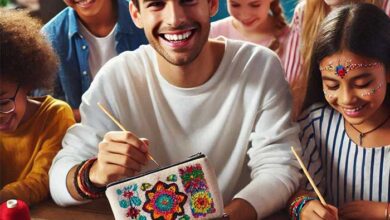 آموزش گلدوزی روی جامدادی